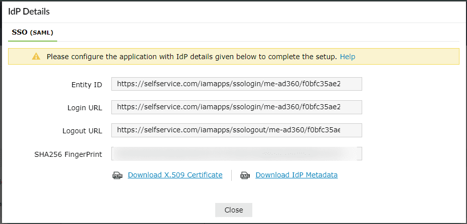 Configuring SAML SSO for ManageEngine AD360