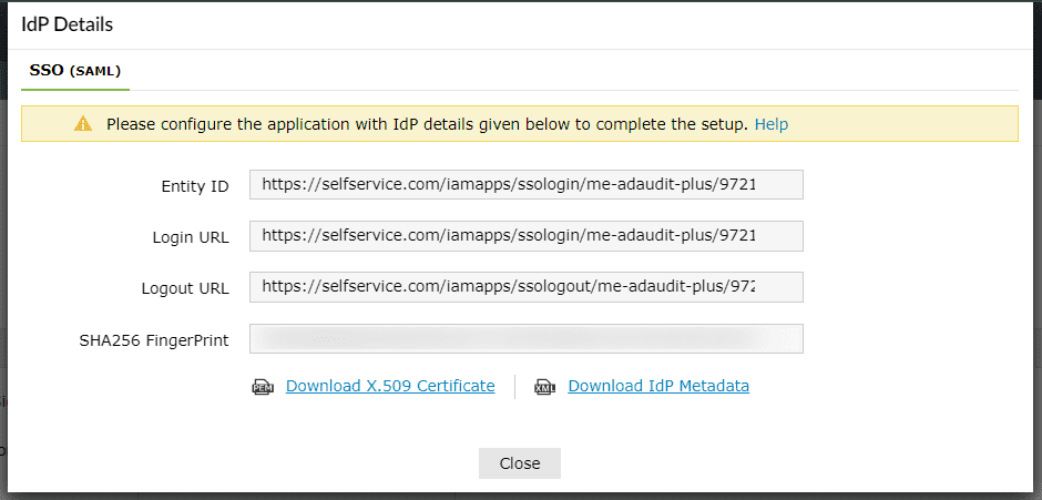 Configuring SAML SSO for ManageEngine ADAudit Plus