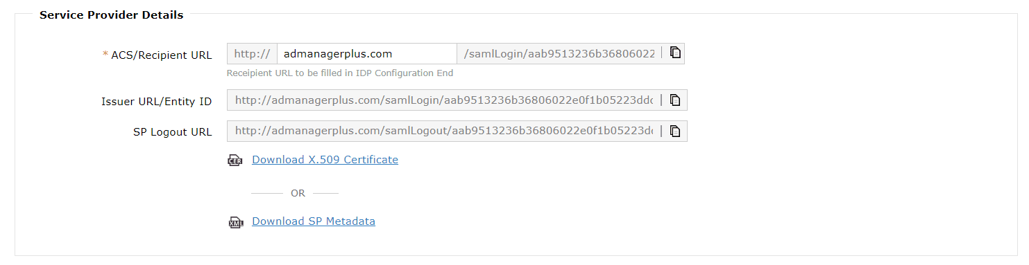 Configuring SAML SSO for ManageEngine ADManager Plus