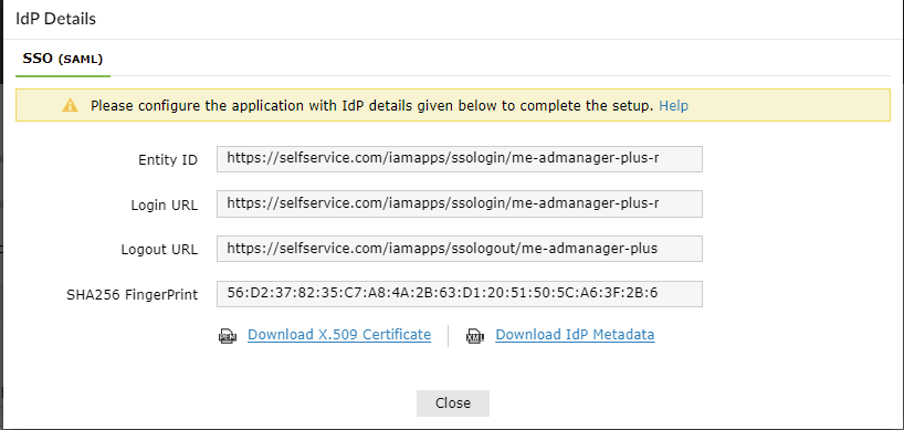 Configuring SAML SSO for ManageEngine ADManager Plus MSP