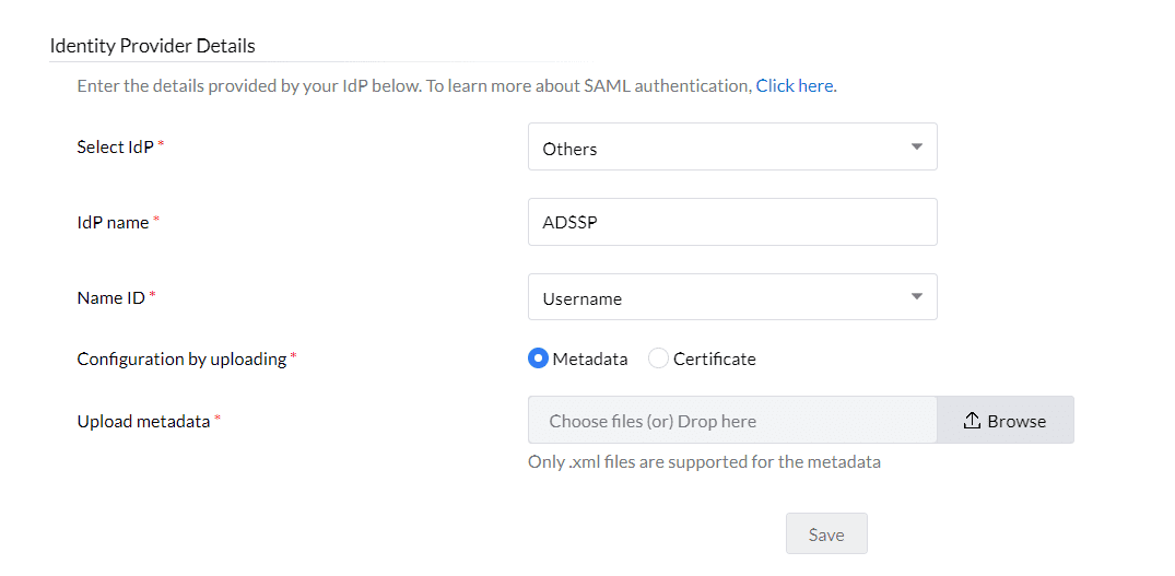 Configuring SAML SSO for ManageEngine Endpoint Central