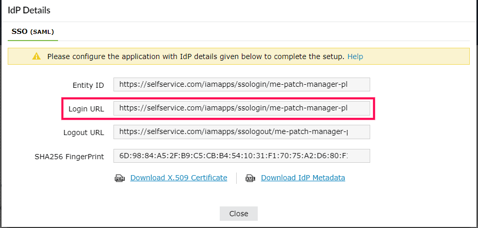 Configuring SAML SSO for ManageEngine Patch Manager Plus