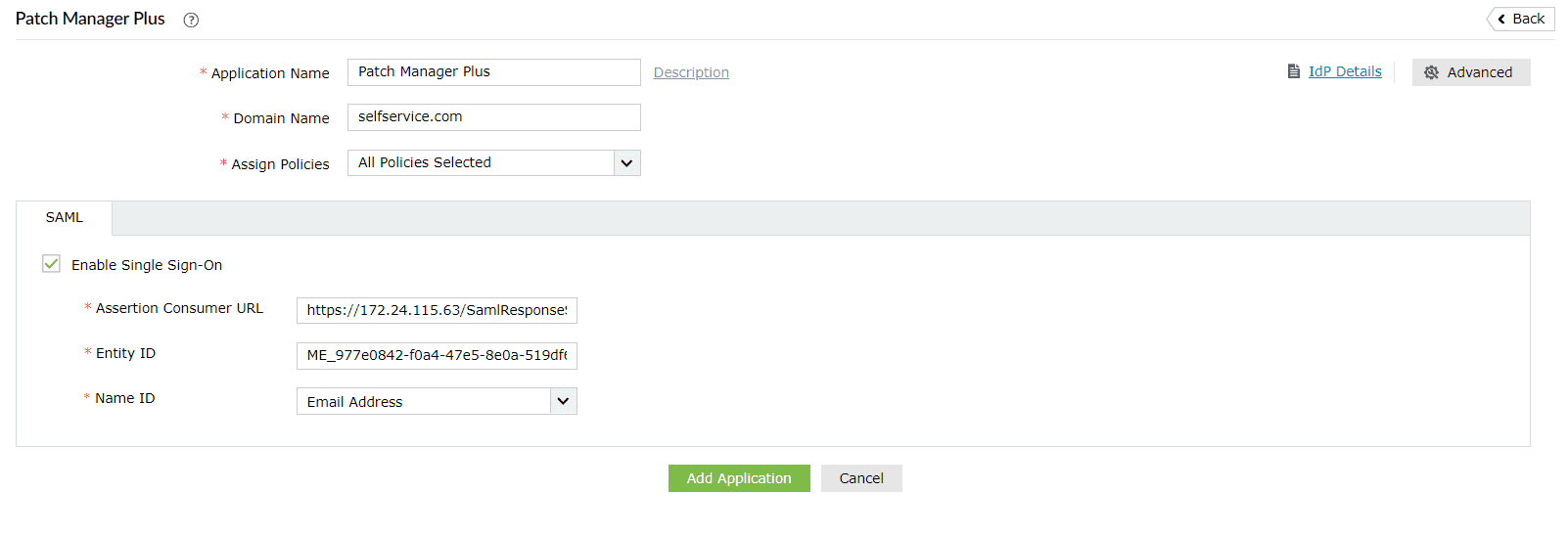 Configuring SAML SSO for ManageEngine Remote Access Plus