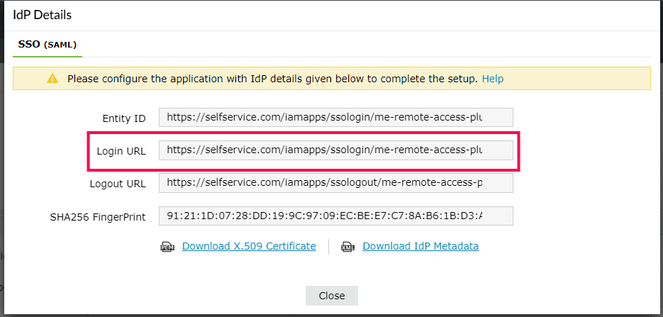 Configuring SAML SSO for ManageEngine Remote Access Plus