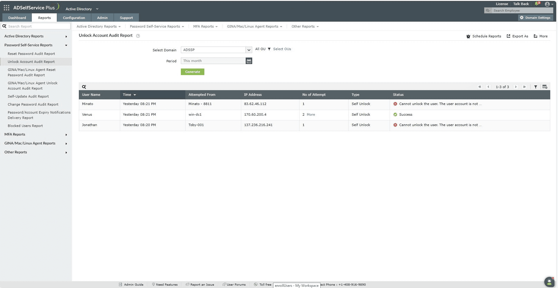Unlock Account Audit Report